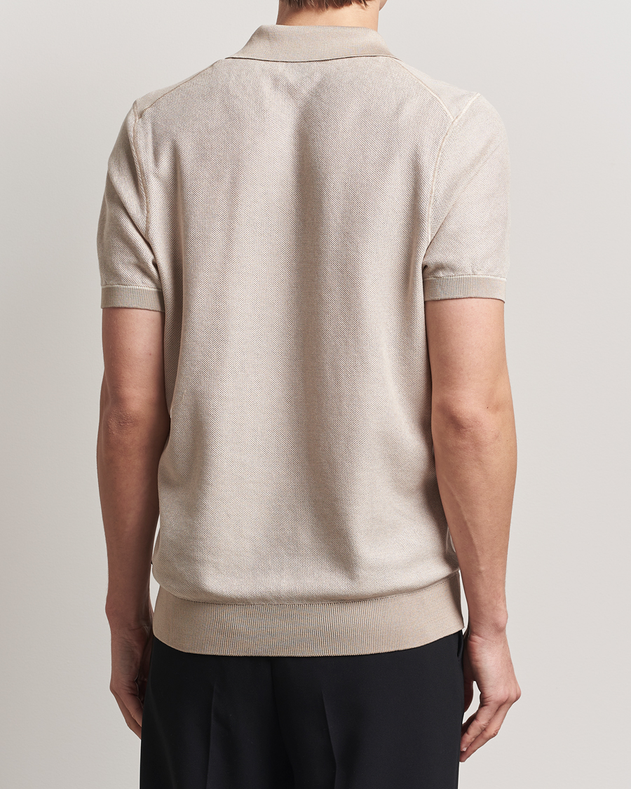 Homme | Polos | BOSS BLACK | Jianluca Cotton/Lyocell Knitted Polo Open White