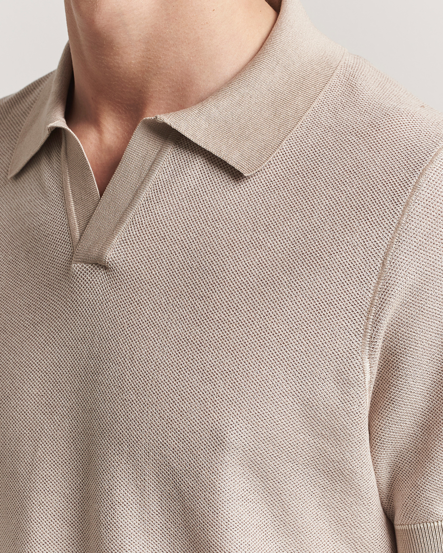 Homme | Polos | BOSS BLACK | Jianluca Cotton/Lyocell Knitted Polo Open White