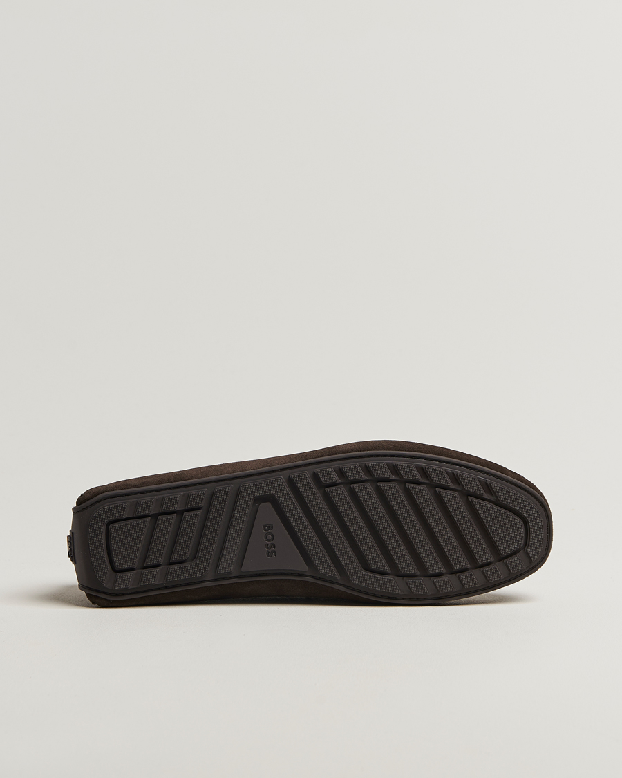 Homme | Loafers | BOSS BLACK | Noel Suede Moccasin Dark Brown