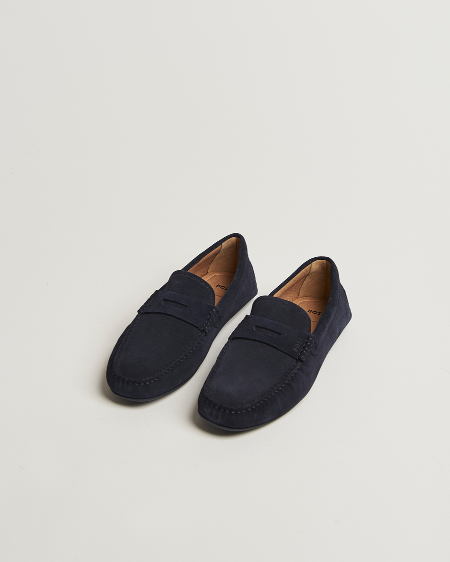 Homme | Loafers | BOSS BLACK | Noel Suede Moccasin Dark Blue