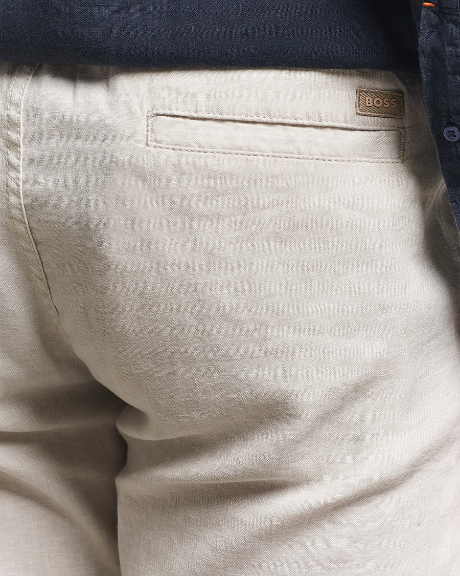 Homme | Pantalons | BOSS ORANGE | Sanderson Linen Pants Light Beige