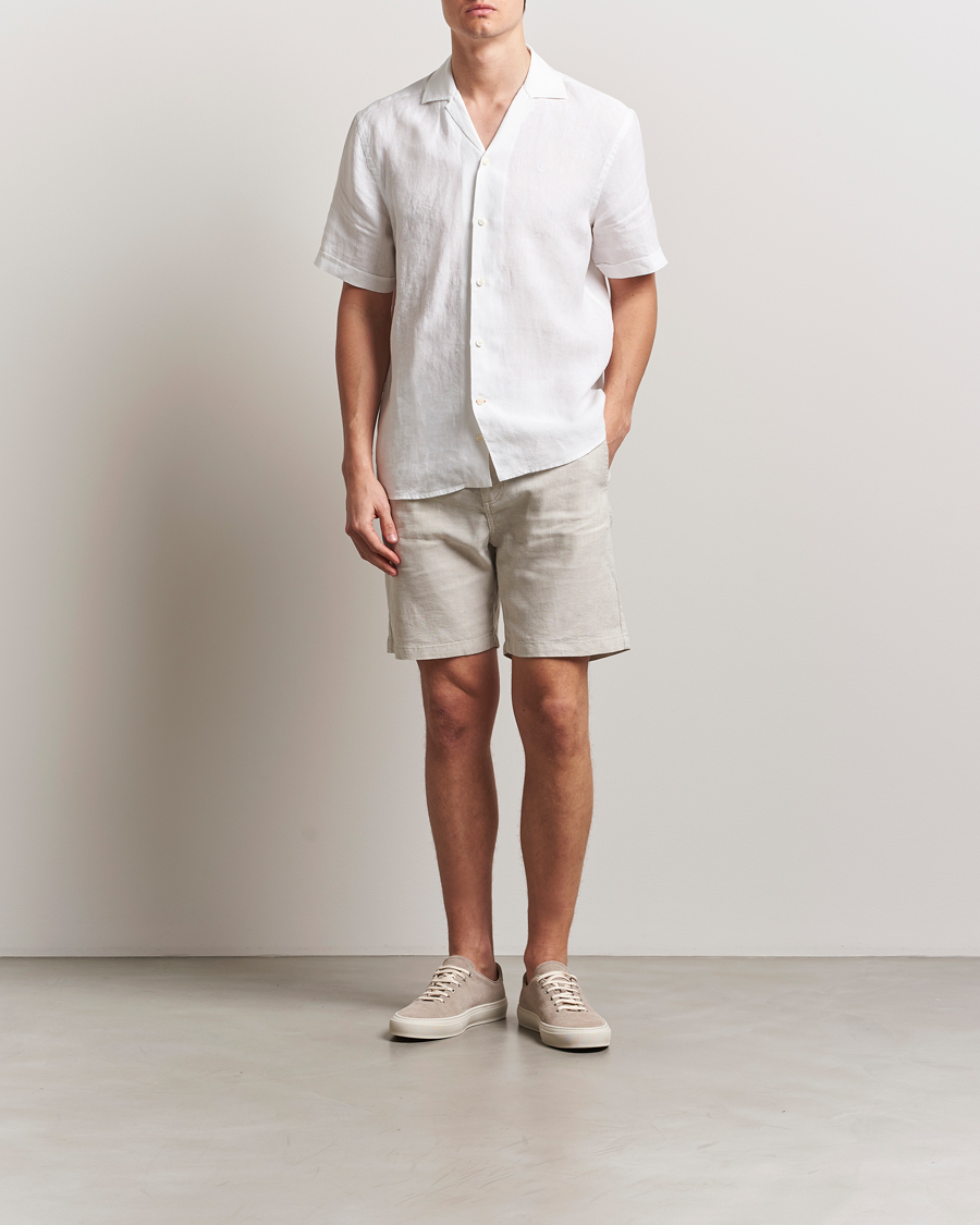 Homme | Shorts | BOSS ORANGE | Tapered Linen Chino Drawstring Shorts Light Beige