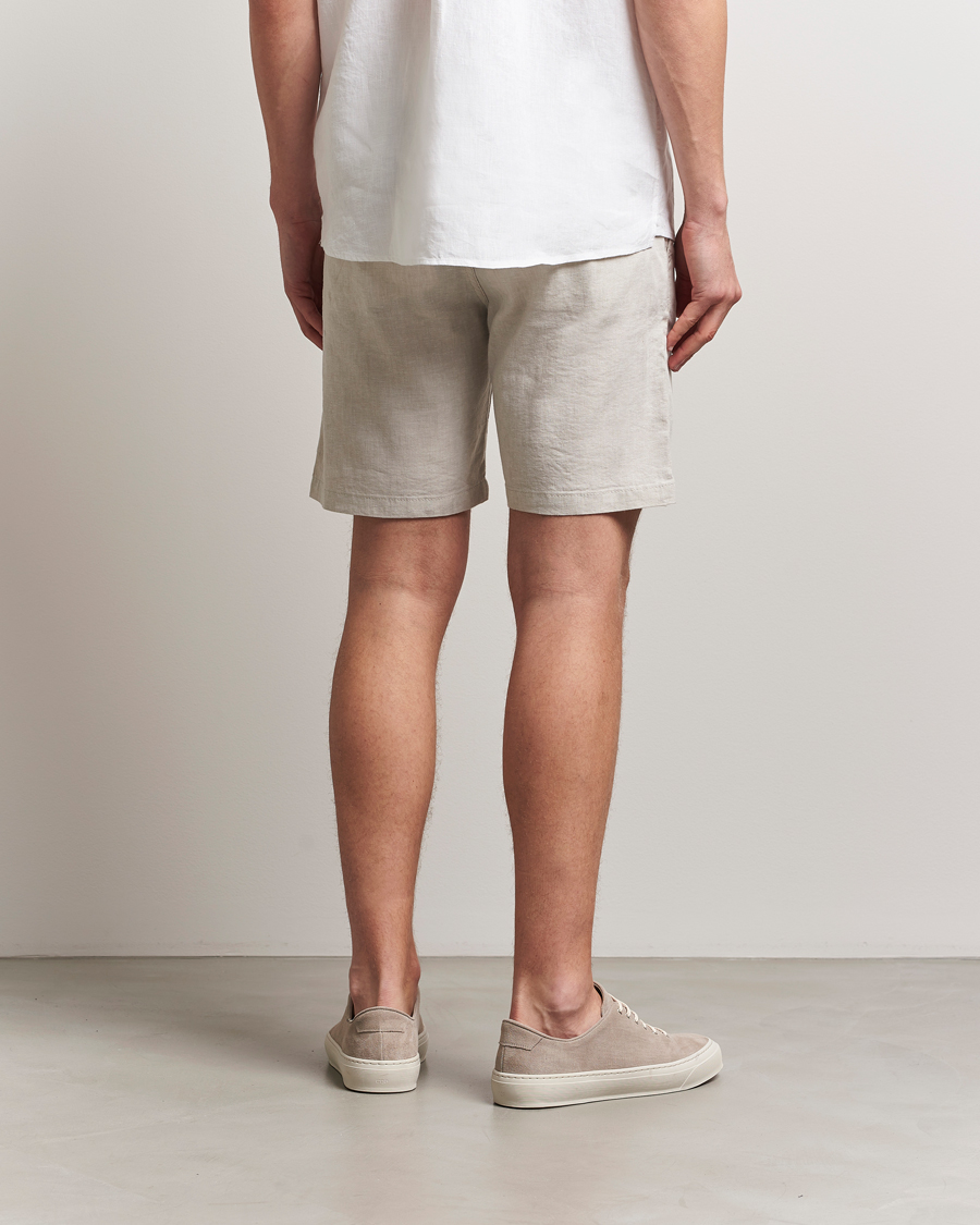 Homme | Shorts | BOSS ORANGE | Tapered Linen Chino Drawstring Shorts Light Beige