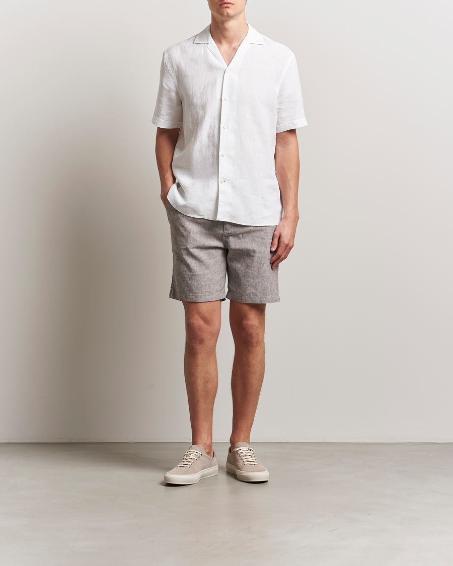 Homme | Shorts | BOSS ORANGE | Tapered Linen Chino Drawstring Shorts Open Beige