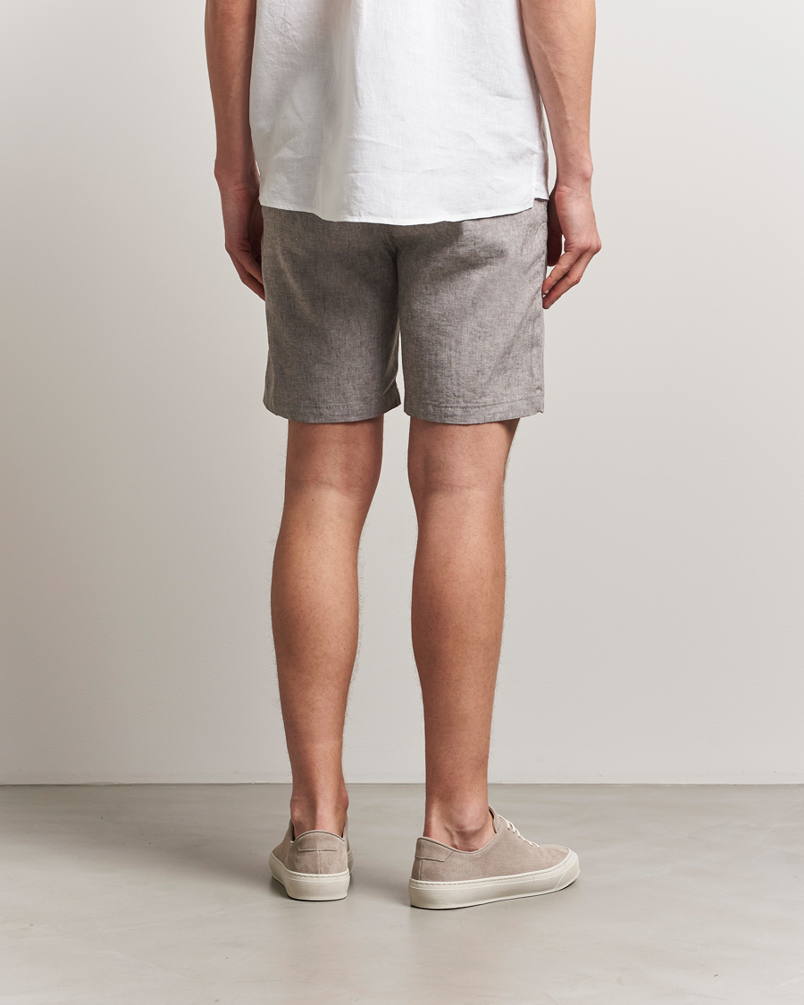 Homme | Shorts | BOSS ORANGE | Tapered Linen Chino Drawstring Shorts Open Beige