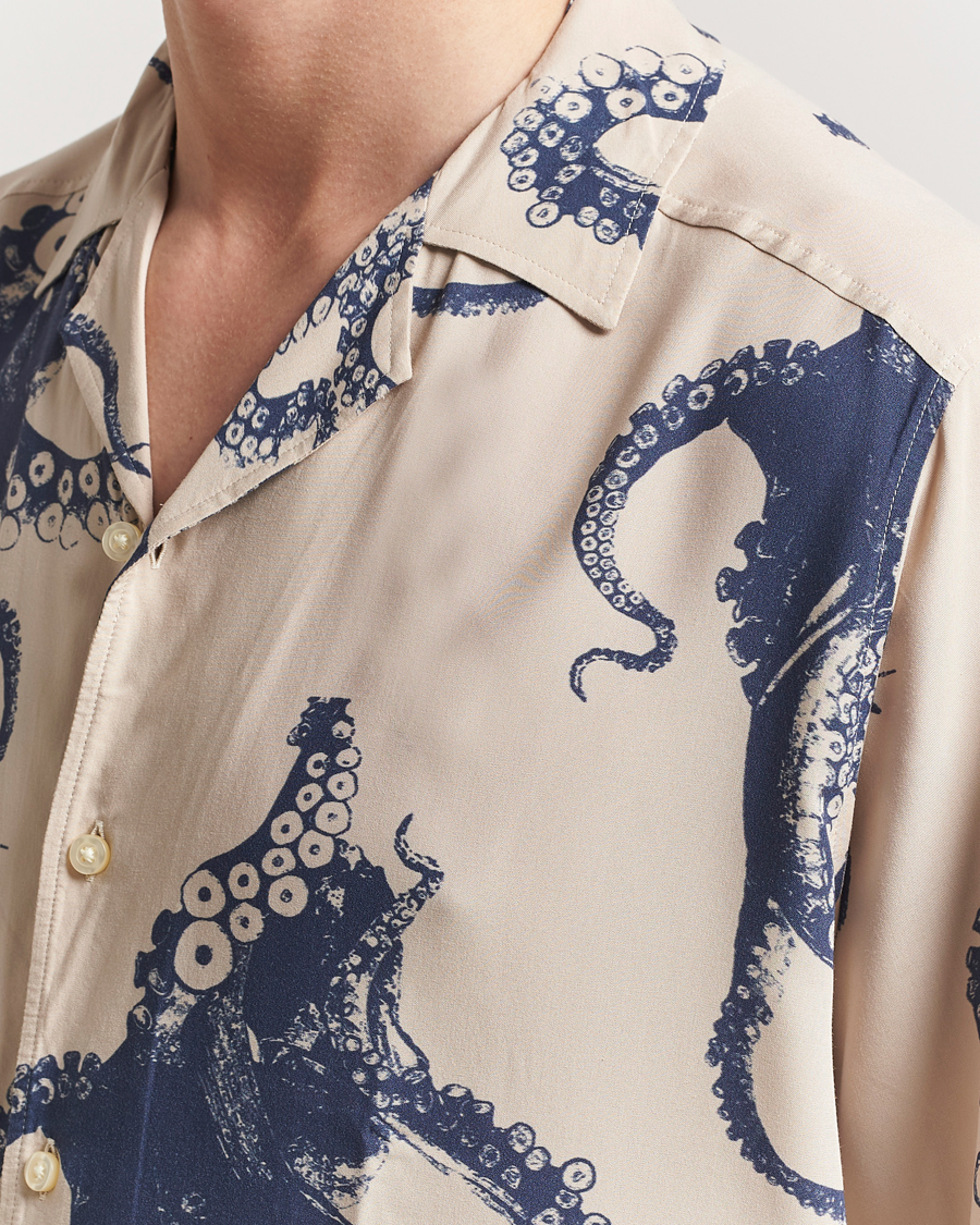 Homme | Chemises | BOSS ORANGE | Lapisy Printed Short Sleeve Shirt Light Beige