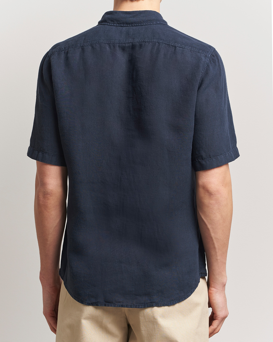 Homme | Chemises | BOSS ORANGE | Rash Linen Short Sleeve Shirt Dark Blue