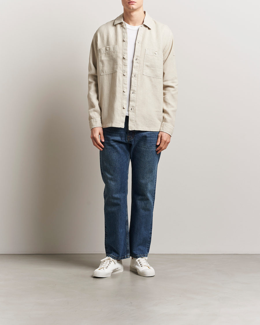 Homme | Chemises | BOSS ORANGE | Locky Linen Overshirt Light Beige