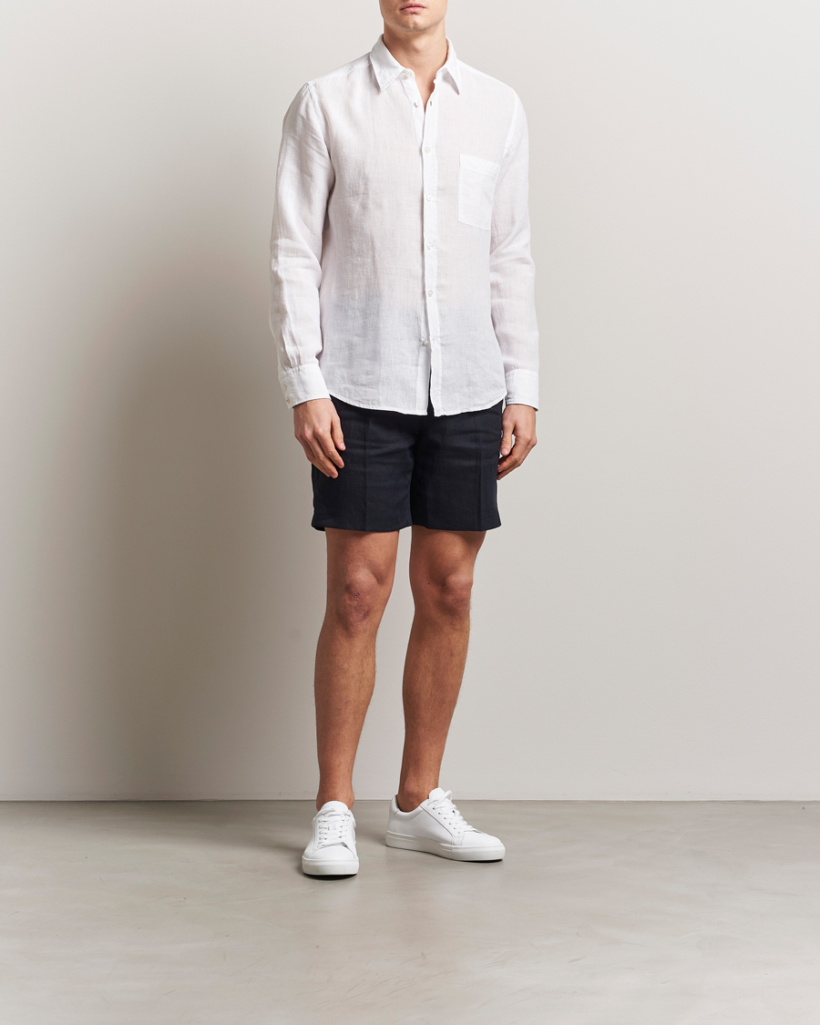 Homme | Chemises | BOSS ORANGE | Relegant Linen Shirt White