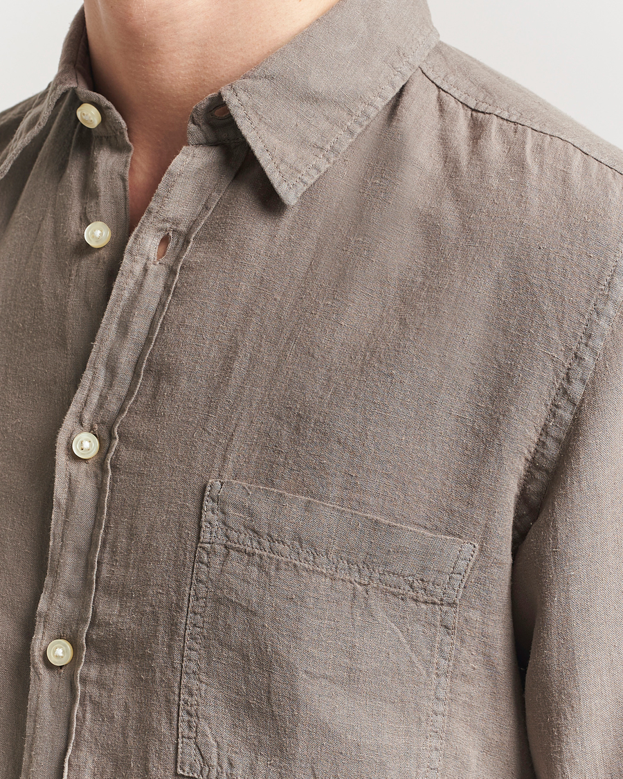 Homme | Chemises | BOSS ORANGE | Relegant Linen Shirt Open Beige