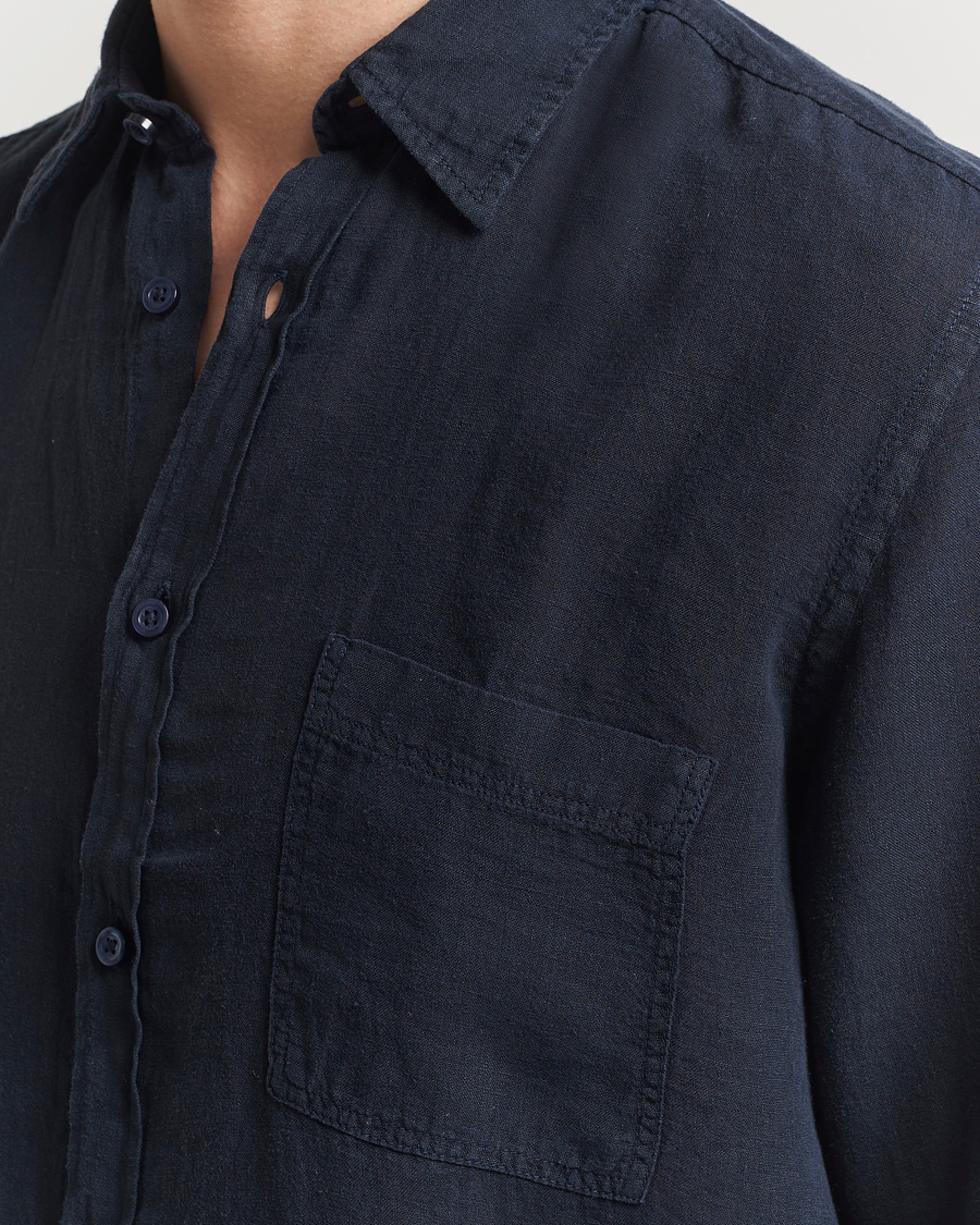 Homme | Chemises | BOSS ORANGE | Relegant Linen Shirt Dark Blue