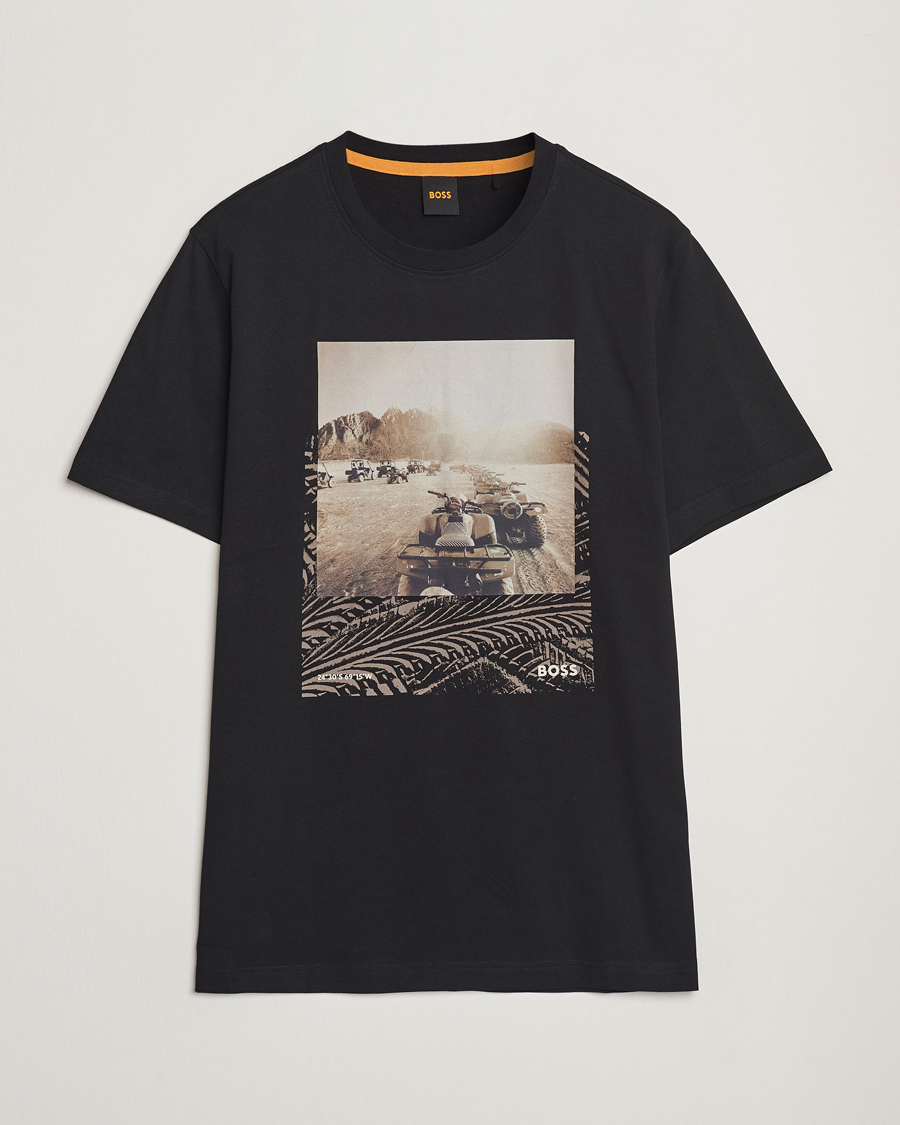 Homme | T-shirts | BOSS ORANGE | Dunetrace Printed Crew Neck T-Shirt Black