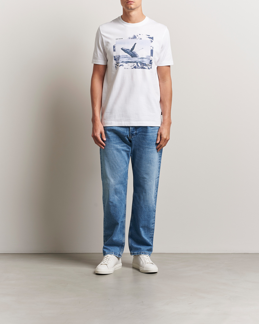 Homme | T-shirts | BOSS ORANGE | Dunetrace Printed Crew Neck T-Shirt White