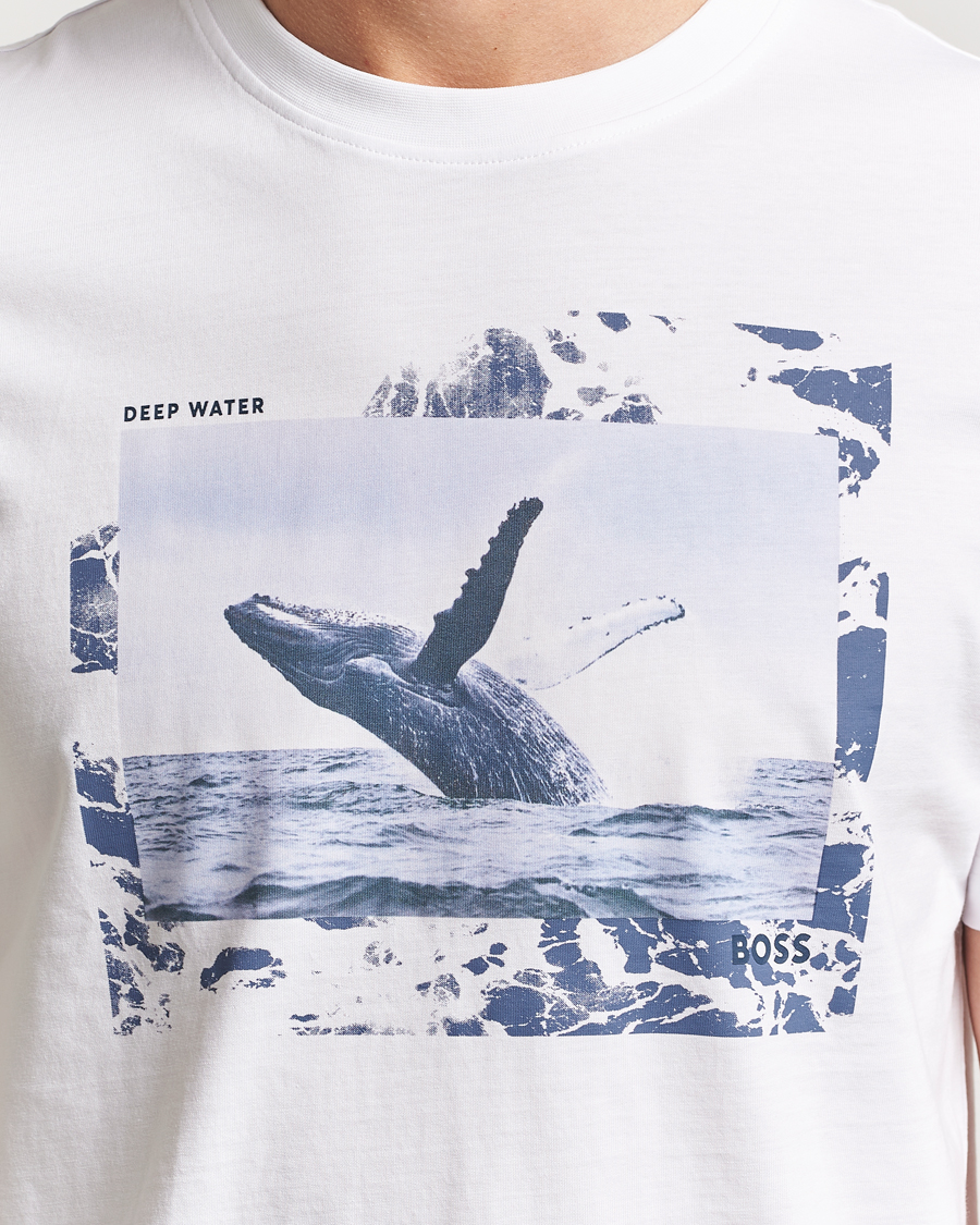 Homme | T-shirts | BOSS ORANGE | Dunetrace Printed Crew Neck T-Shirt White