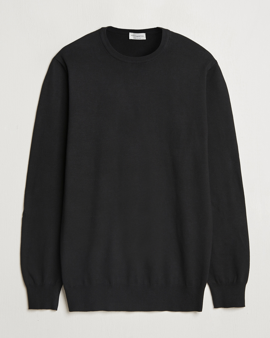 Homme | Pulls Et Tricots | Morgano | Supersoft Egyptian Cotton Crew Neck Black