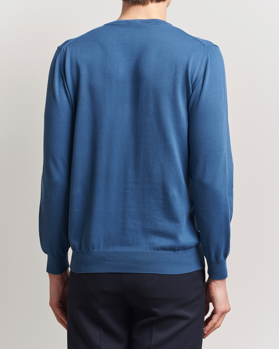 Homme | Pulls Et Tricots | Morgano | Supersoft Egyptian Cotton Crew Neck Mid Blue