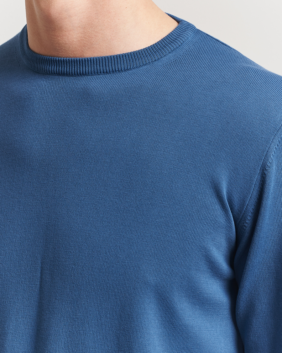 Homme | Pulls Et Tricots | Morgano | Supersoft Egyptian Cotton Crew Neck Mid Blue