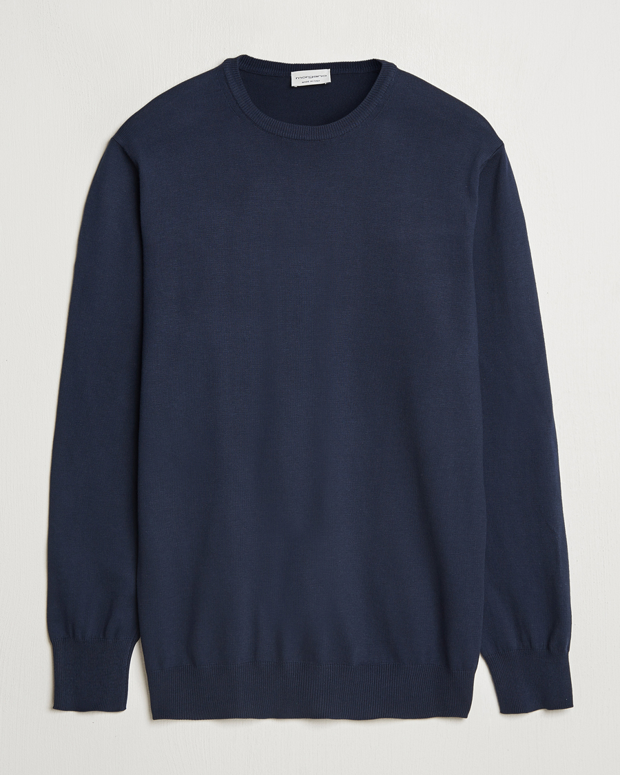 Homme | Pulls Et Tricots | Morgano | Supersoft Egyptian Cotton Crew Neck Navy