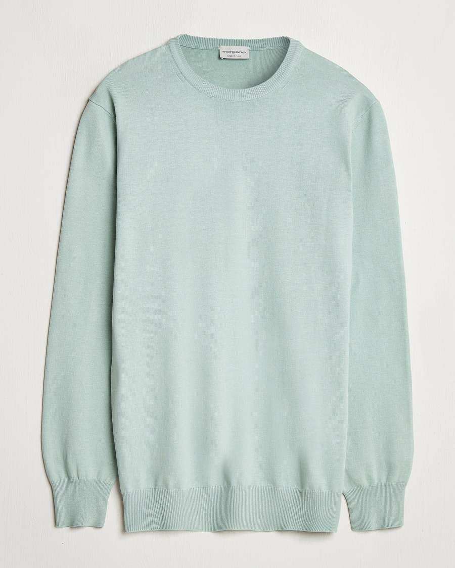 Homme | Pulls Et Tricots | Morgano | Supersoft Egyptian Cotton Crew Neck Light Green