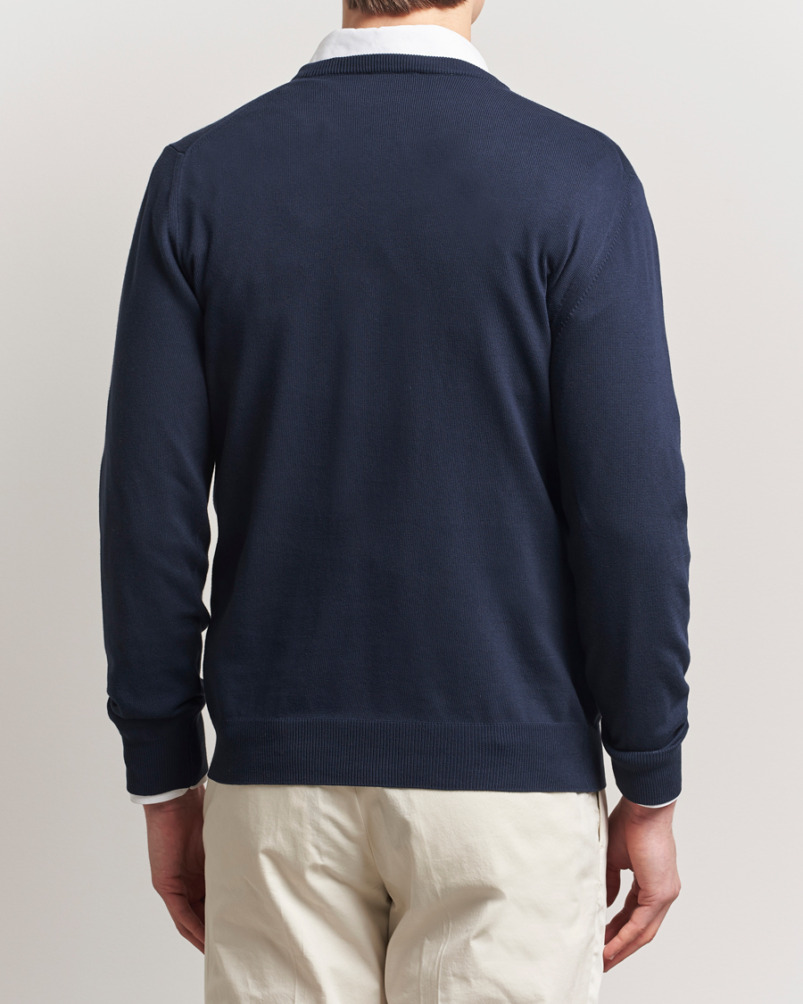 Homme | Pulls Et Tricots | Morgano | Supersoft Egyptian Cotton V-Neck Navy