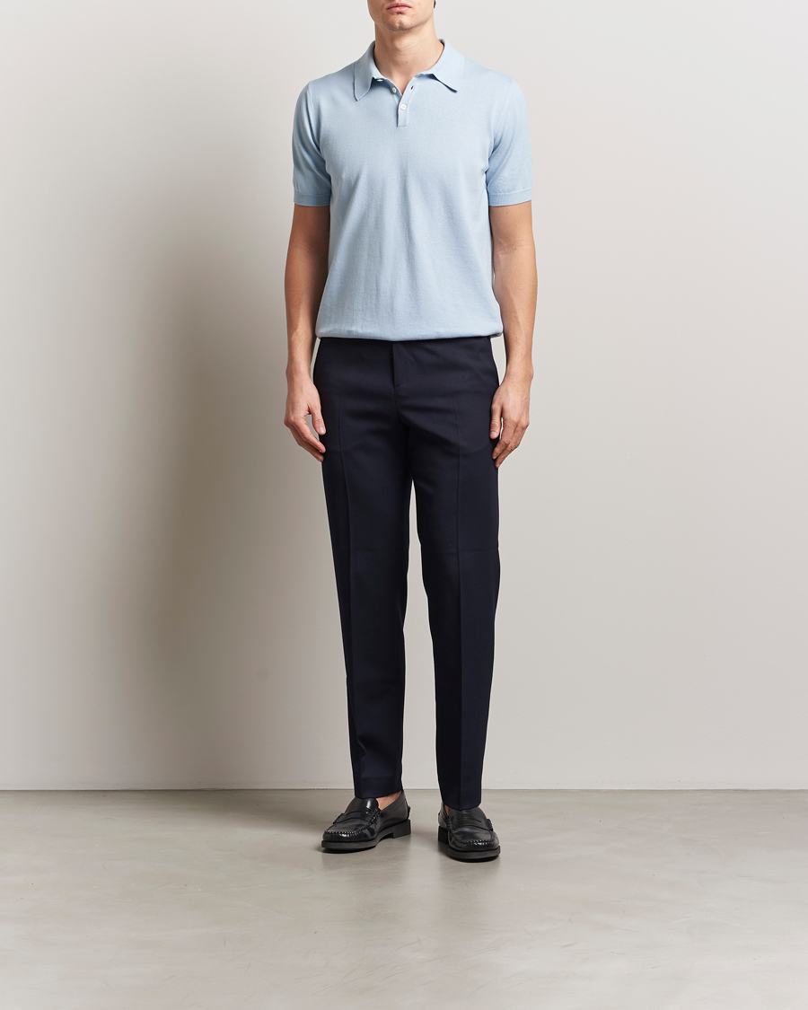 Homme | Polos | Morgano | Supersoft Egyptian Cotton Polo Light Blue