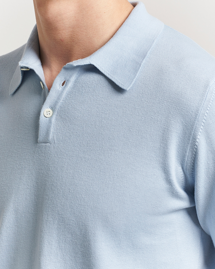 Homme | Polos | Morgano | Supersoft Egyptian Cotton Polo Light Blue