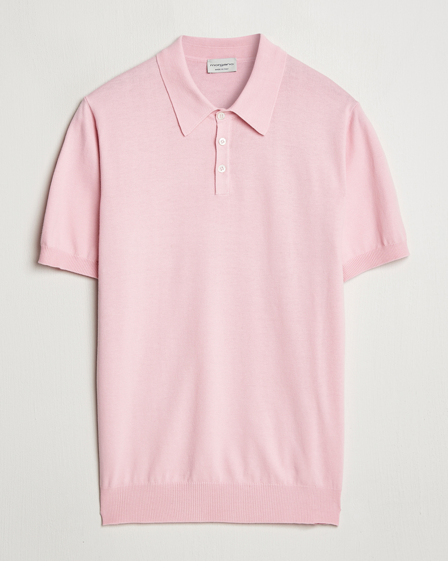 Homme | Polos | Morgano | Supersoft Egyptian Cotton Polo Light Pink