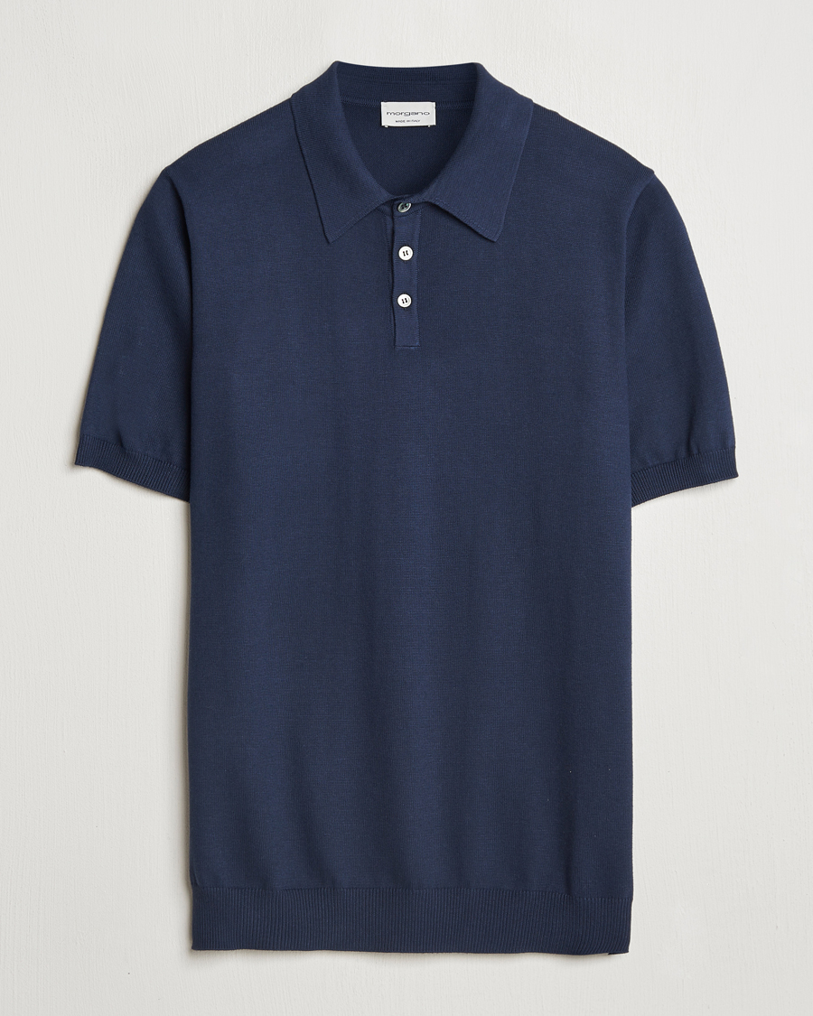 Homme | Polos | Morgano | Supersoft Egyptian Cotton Polo Navy