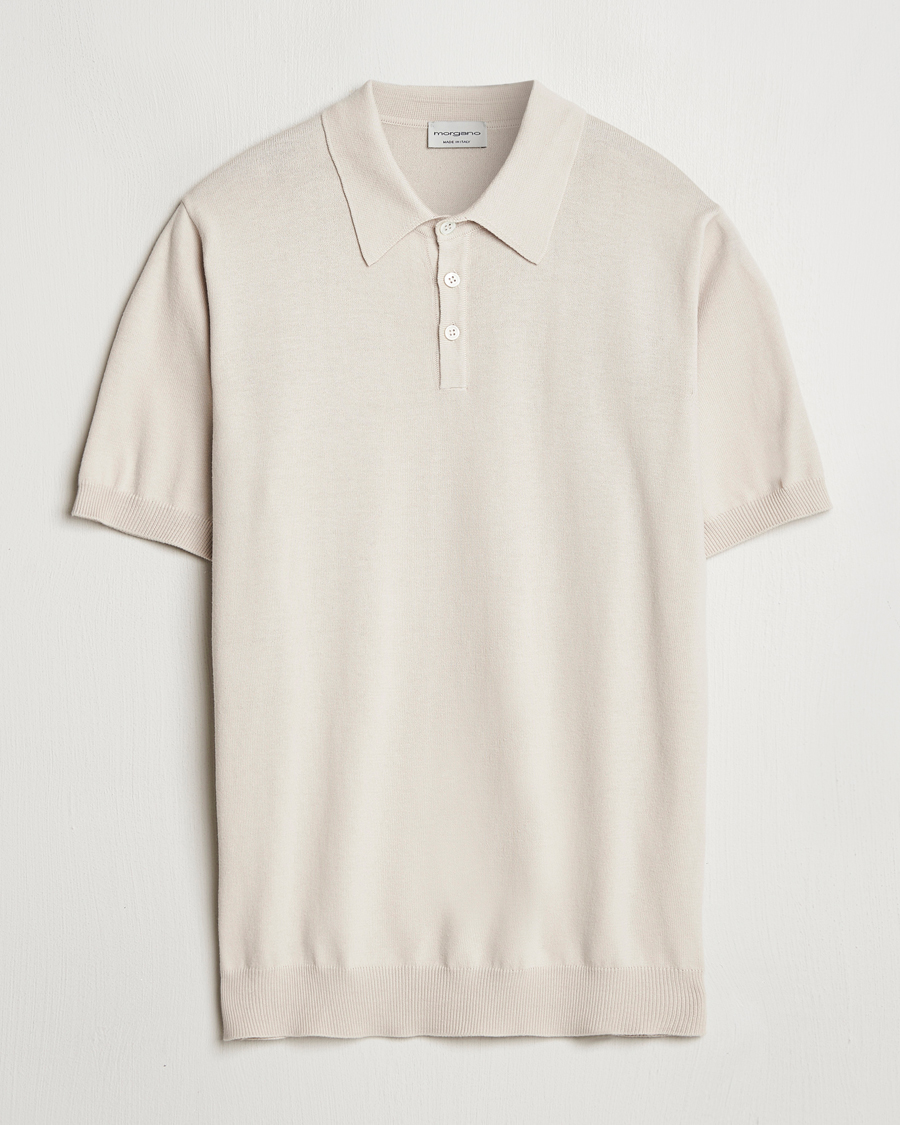 Homme | Polos | Morgano | Supersoft Egyptian Cotton Polo Light Beige