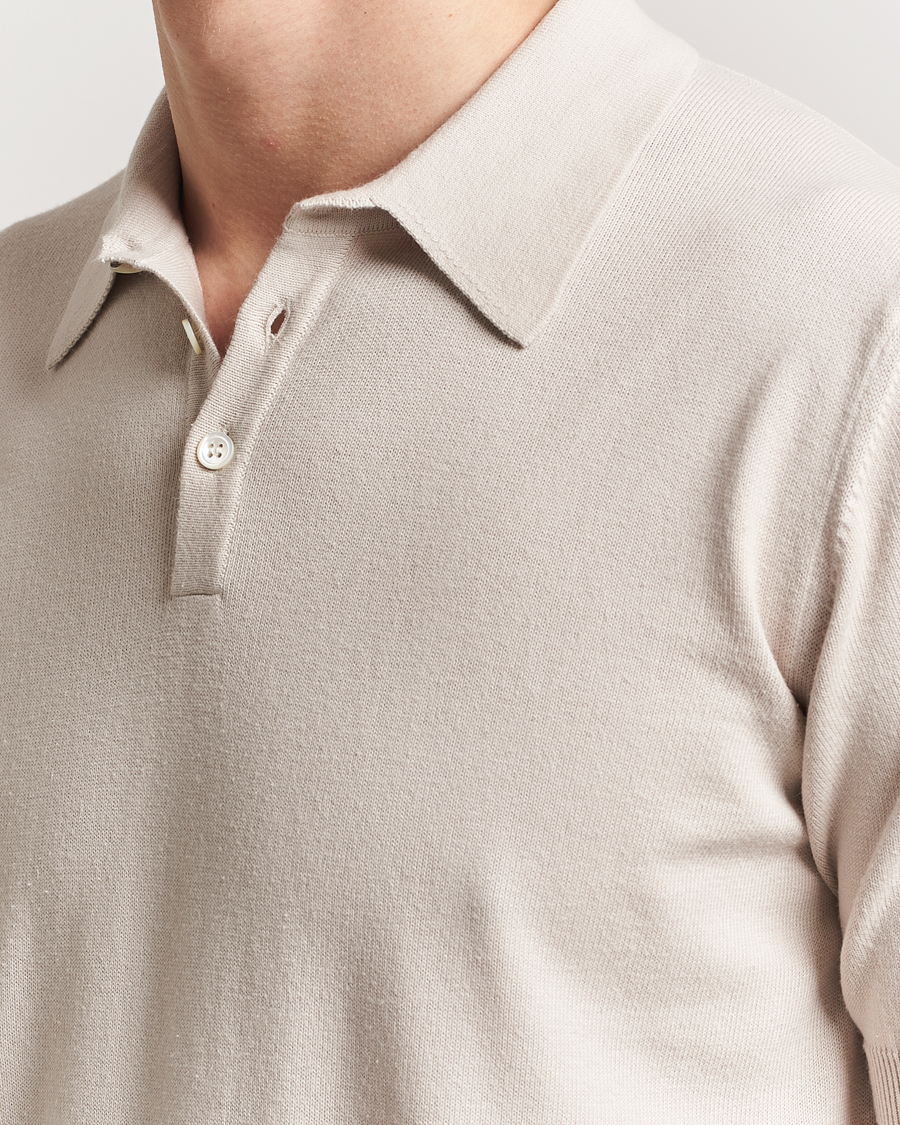 Homme | Polos | Morgano | Supersoft Egyptian Cotton Polo Light Beige