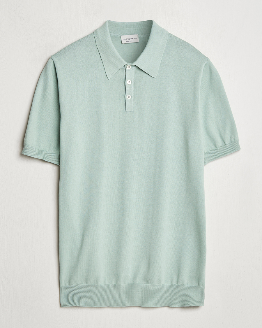 Homme | Polos | Morgano | Supersoft Egyptian Cotton Polo Light Green