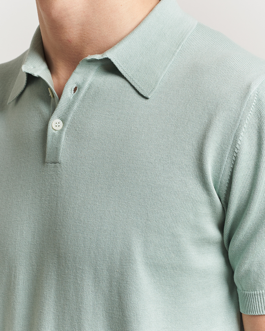 Homme | Polos | Morgano | Supersoft Egyptian Cotton Polo Light Green