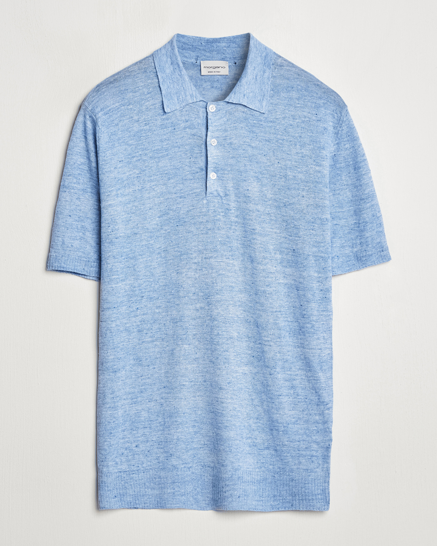 Homme | Polos | Morgano | Linen Polo Blue