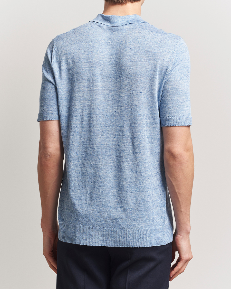 Homme | Polos | Morgano | Linen Polo Blue