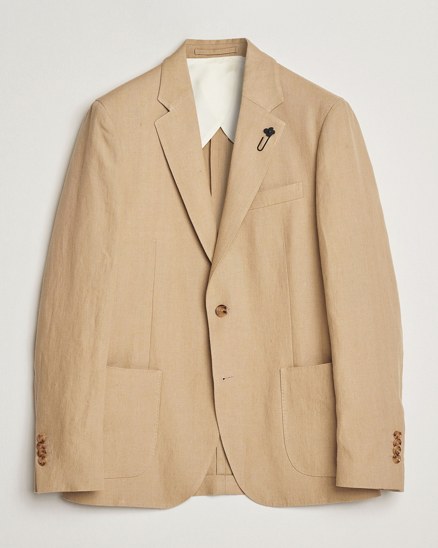 Homme | Blazers | Lardini | Linen Canvas Blazer Beige