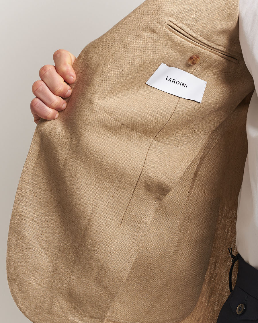 Homme | Blazers | Lardini | Linen Canvas Blazer Beige