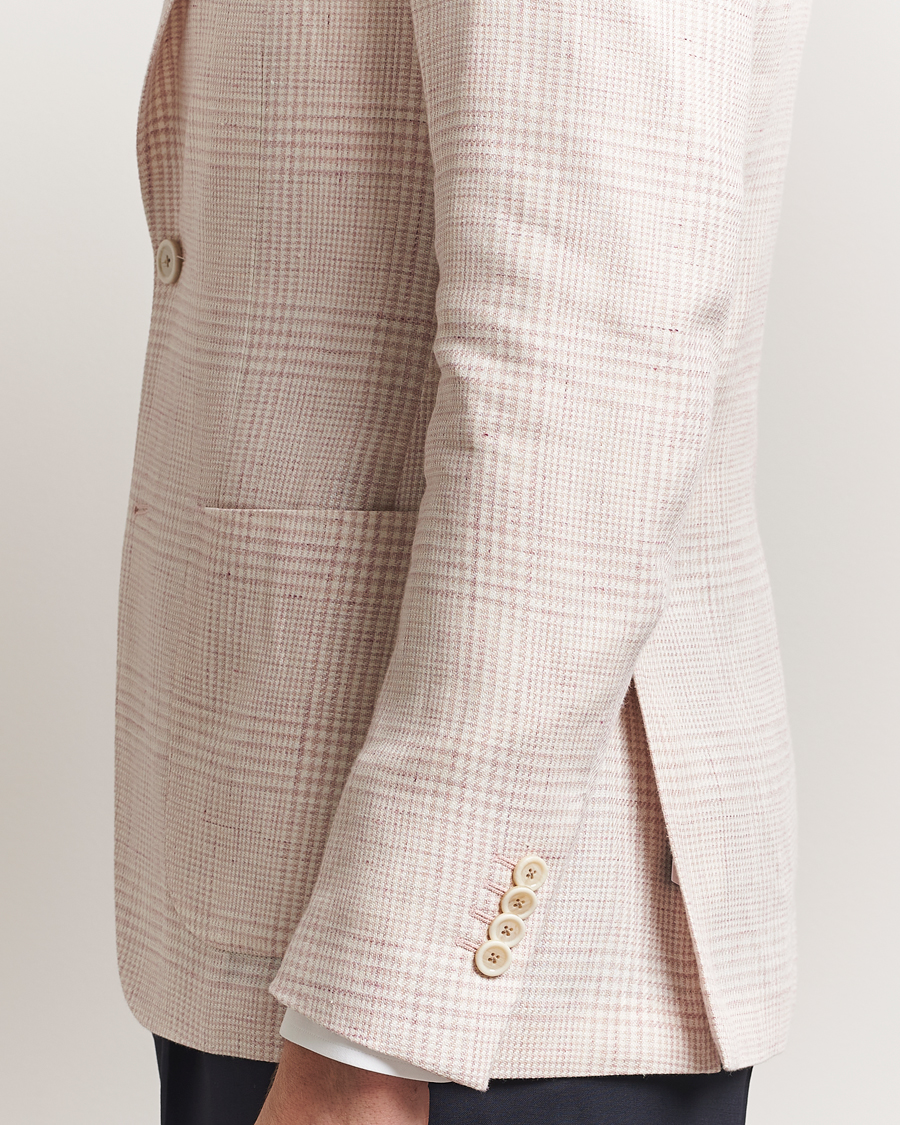 Homme | Blazers | Lardini | Linen/Wool Glencheck Blazer Pink