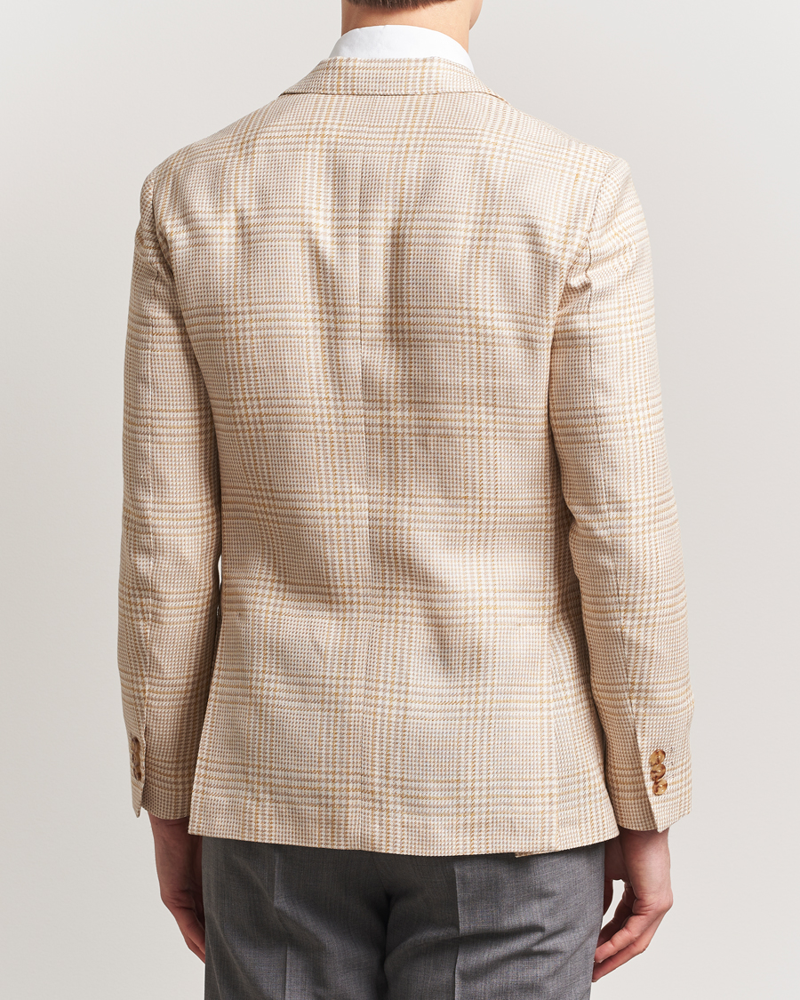 Homme | Blazers | Lardini | Cotton/Linen Glencheck Blazer Beige