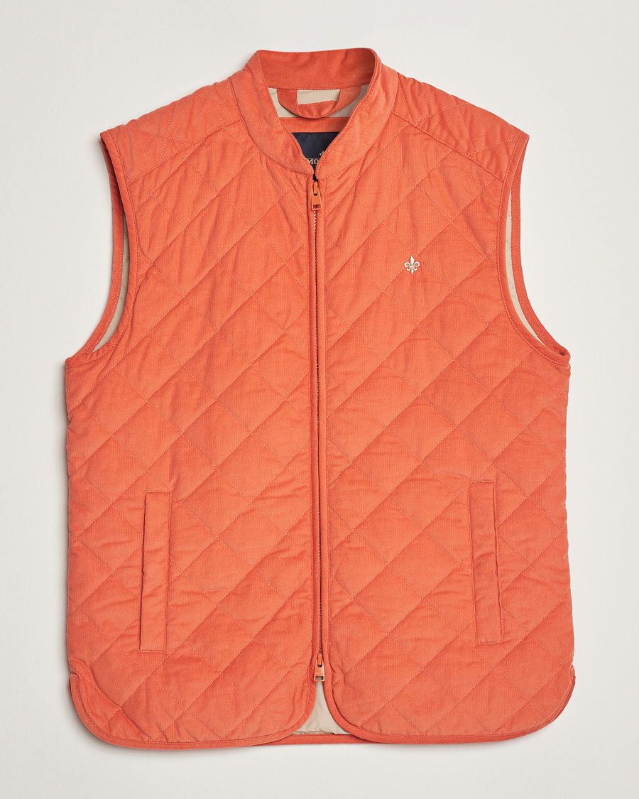 Homme | Manteaux Et Vestes | Morris | Teddy Quilted Cord Vest Orange