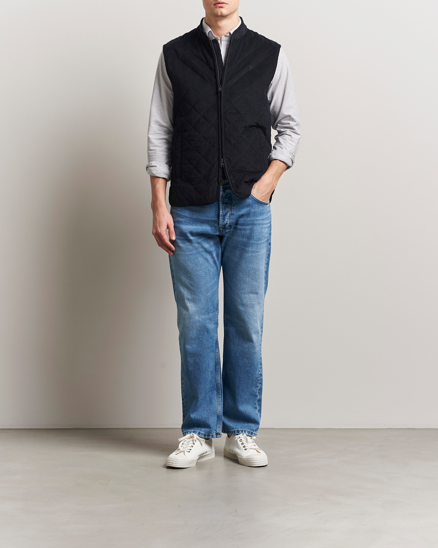 Homme | Manteaux Et Vestes | Morris | Teddy Quilted Cord Vest Navy
