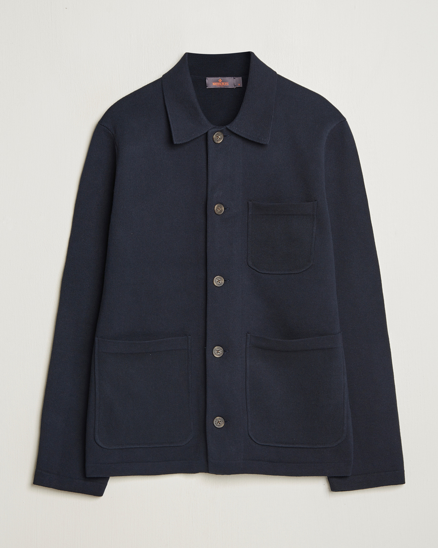 Homme | Chemises | Morris | Jake Knitted Shirt Jacket Navy