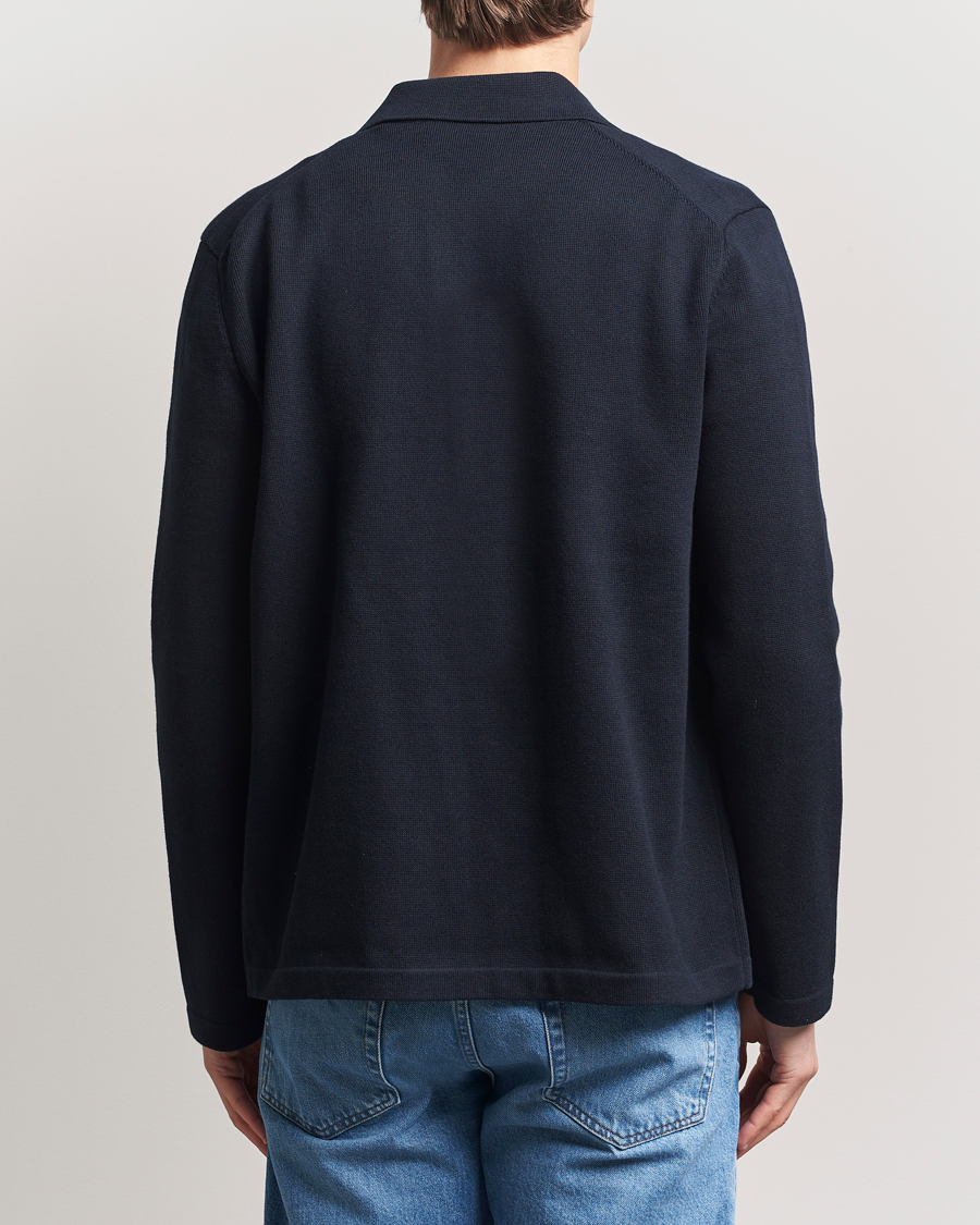 Homme | Chemises | Morris | Jake Knitted Shirt Jacket Navy