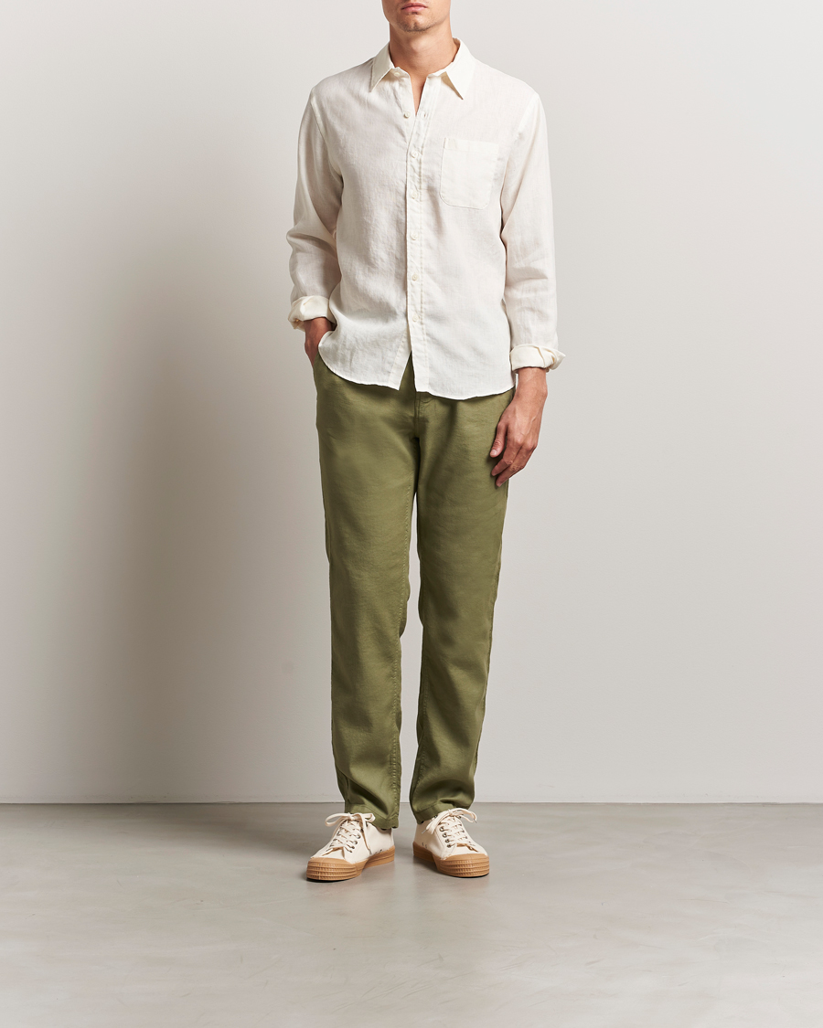 Homme | Pantalons | Morris | Fenix Linen/Cotton Trousers Olive
