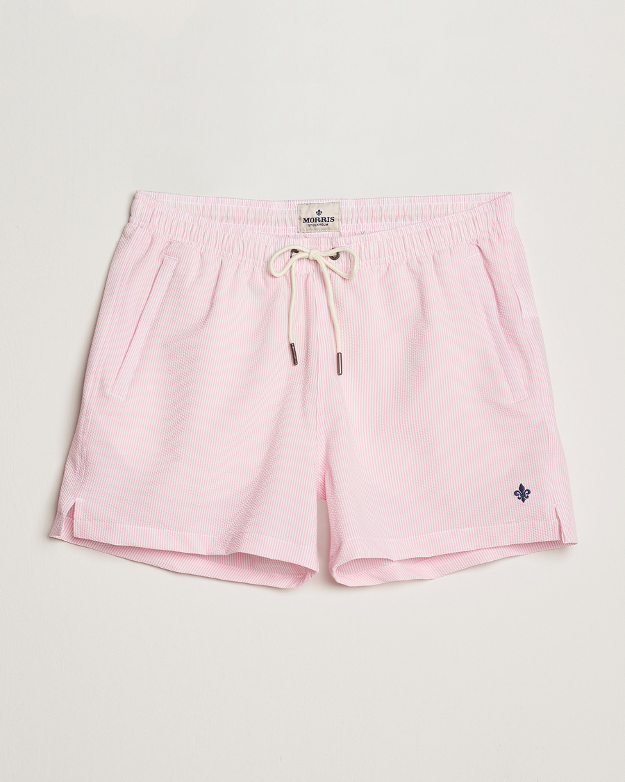 Homme | Maillots De Bain | Morris | Seersucker Bathing Trunks Light Pink
