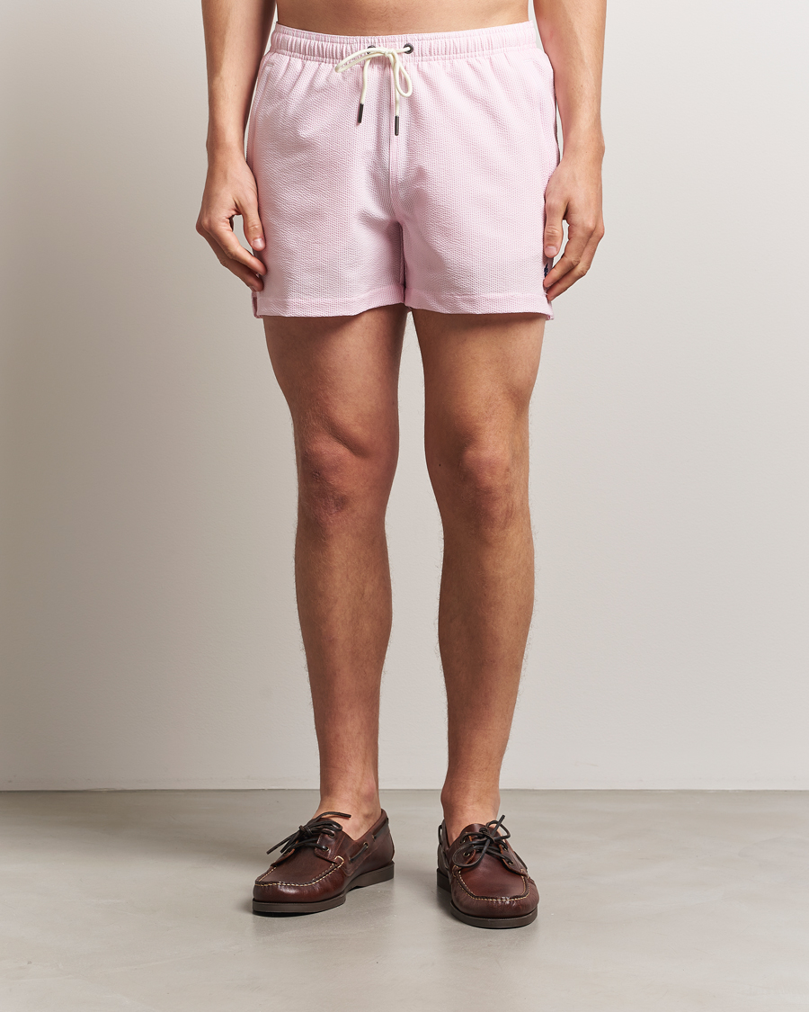 Homme | Maillots De Bain | Morris | Seersucker Bathing Trunks Light Pink