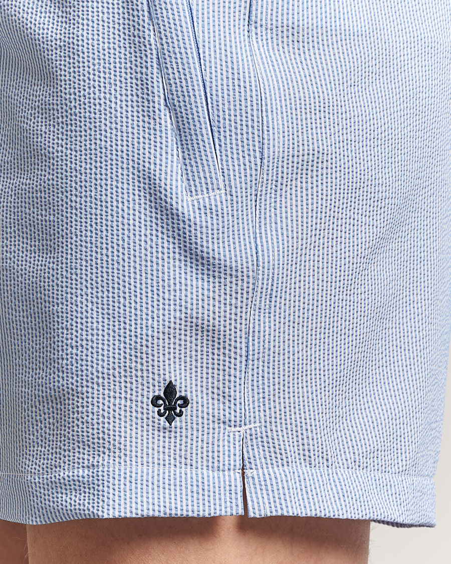 Homme | Maillots De Bain | Morris | Seersucker Bathing Trunks Light Blue