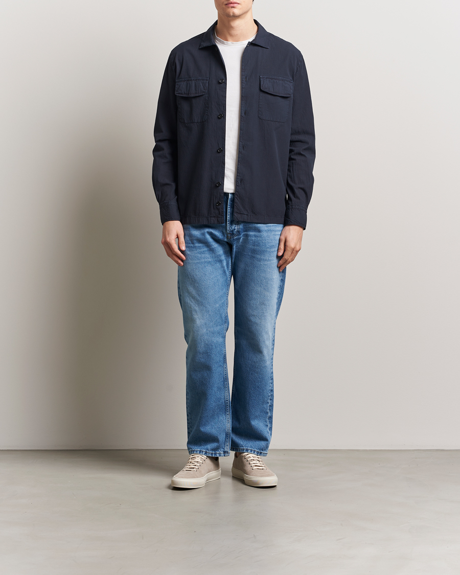 Homme | Chemises | Morris | Seersucker Overshirt Blue