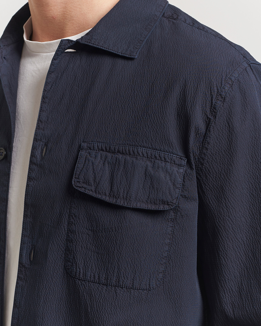 Homme | Chemises | Morris | Seersucker Overshirt Blue