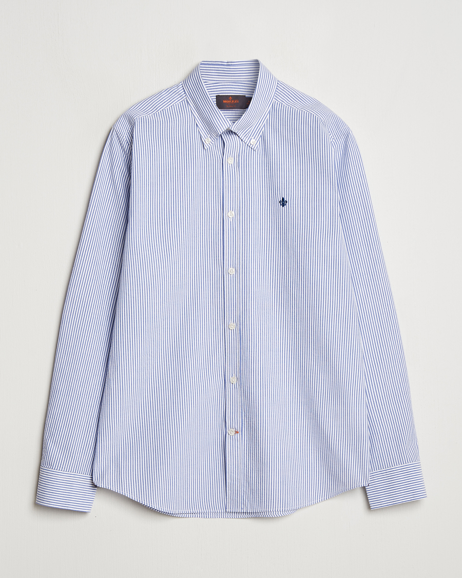 Homme | Chemises | Morris | Slim Fit Striped Seersucker Shirt Old Blue