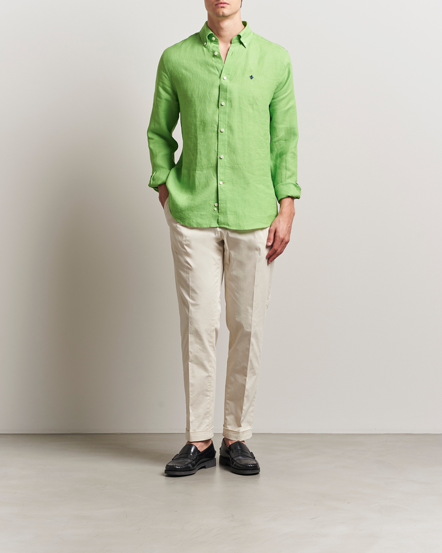 Homme | Chemises | Morris | Douglas Linen Button Down Shirt Green